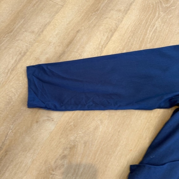 Minibee Linen Blend Blue Long Sleeve Tunic with Pockets 2X Lagenlook Boho NWT - Picture 4 of 12